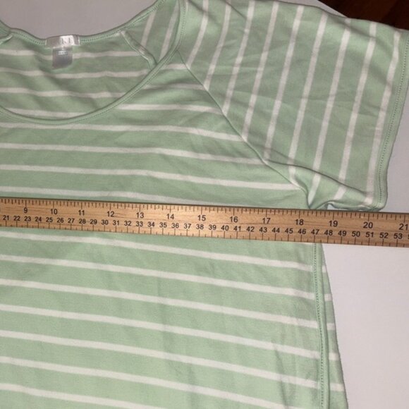 LAKE Pajama Pima Cotton Shirt Short Sleeve Mint Stripe size Large - Picture 6 of 7